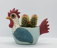 Allen Designs Baby Chicken Planter. Pictured planted with cacti