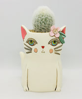 Baby Pretty Kitty Planter by Allen Designs. Pictured planted with a cactus