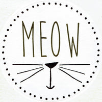 Meow cat sticker with whiskers