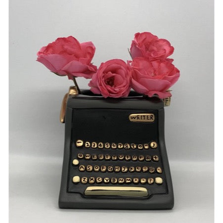 Baby Black Typewriter Planter by Allen Designs