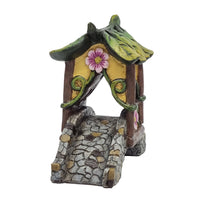 Miniature Leaf Covered Bridge Fairy Garden Accessory