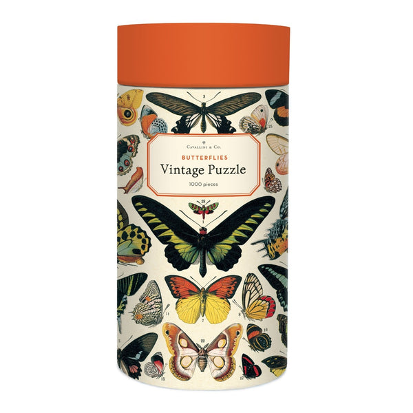 Butterflies Vintage 1000 Piece Puzzle by Cavallini & Co