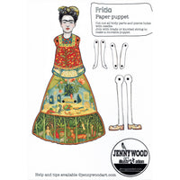 Frida Kahlo A4 Paper Puppet by Jenny Wood