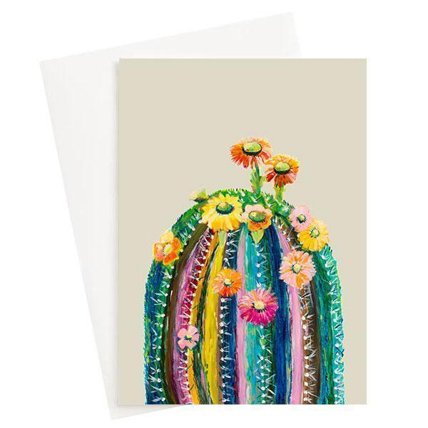 Standing Strong colourful cactus blank greeting card by Lelly Lou Designs. Designed and illustrated in Melbourne