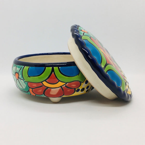Authentic Imported Talavera Trinket Dish Crafted by Mexican Artisans