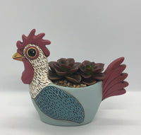 Allen Designs Baby Chicken Planter. Pictured planted with succulents