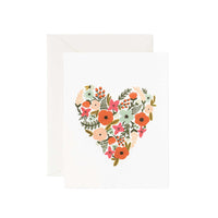 Floral Heart Blank Greeting Card by Rifle Paper Co