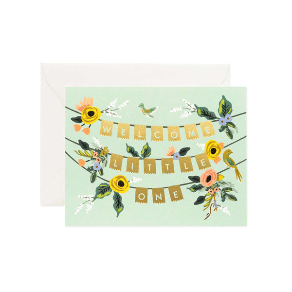 Welcome Little One Garland Baby Card by Rifle Paper Co