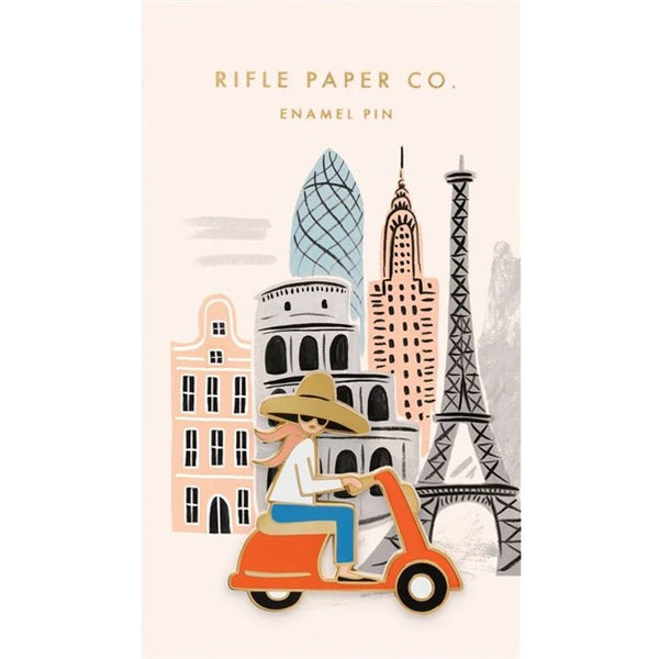 Scooter Girl Enamel Pin by Rifle Paper Co