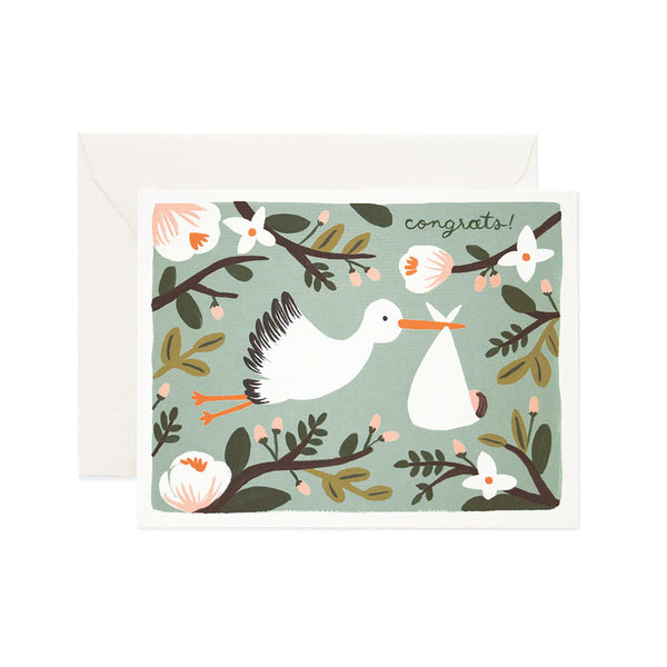 Congratulations Stork Baby Card by Rifle Paper Co