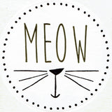 Meow cat sticker with whiskers