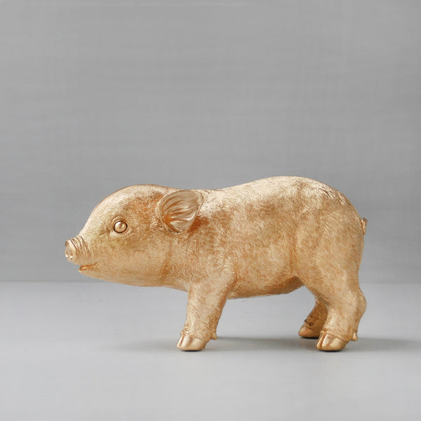 Gold Pig Money Box by White Moose