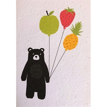 Bear with Balloons Plantable Greeting Card